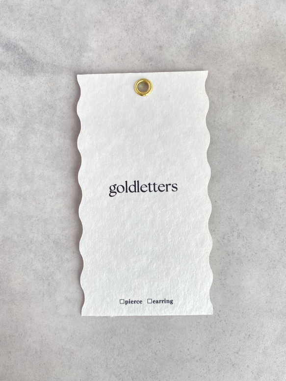 No.1000 ゆるやかウェーブのアクセサリー台紙　セミオーダー　名入れ　ゴールド　ハトメ 8枚目の画像