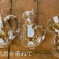 『猫に花ごろも』～ねこ型art花瓶 吹きガラス×サンドブラスト　Vase【送料無料】 8枚目の画像