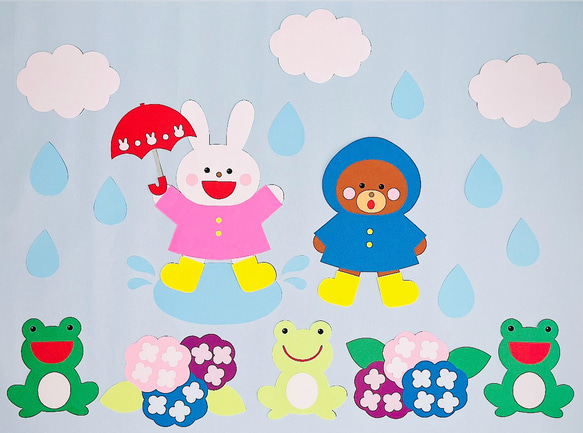 壁面飾り　梅雨⭐︎6月⭐︎幼稚園⭐︎保育園⭐︎施設 1枚目の画像