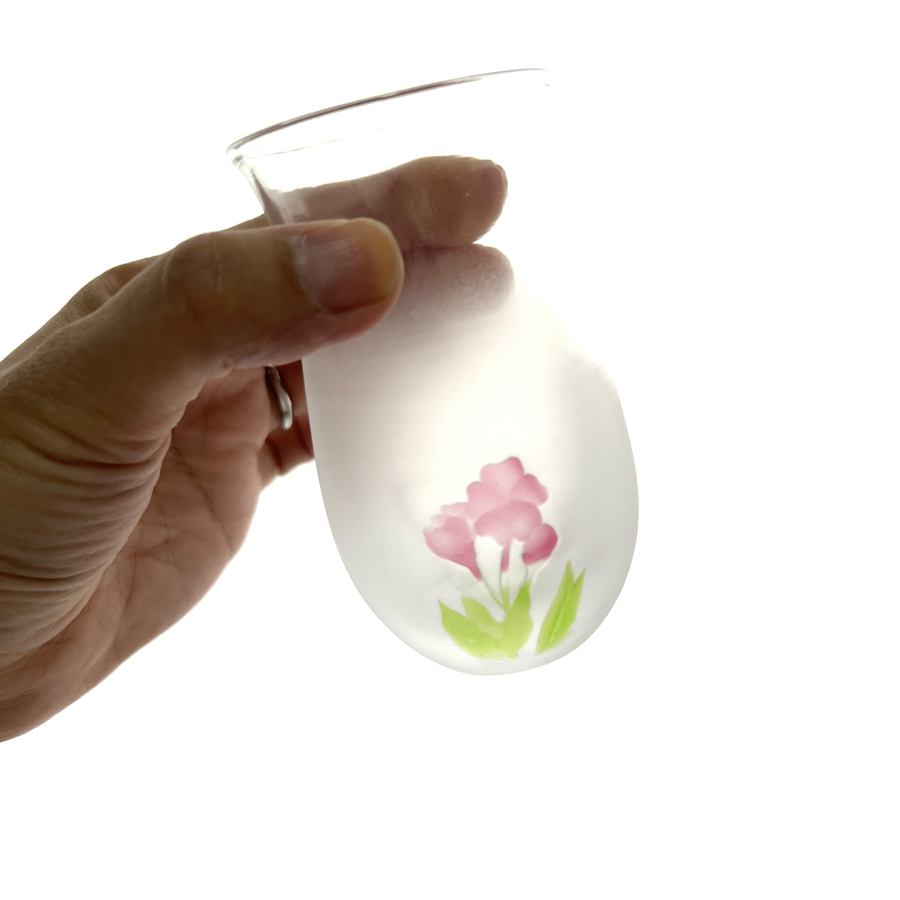 【SALE】ーねこと花のスリムグラスーNo.6 日常を彩るひと口サイズギフト（ラッピング込み・ピンク）