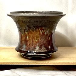 植木鉢多肉観覧植物陶器陶芸ハンドメイドアカベサボテン手作り 1枚目の画像
