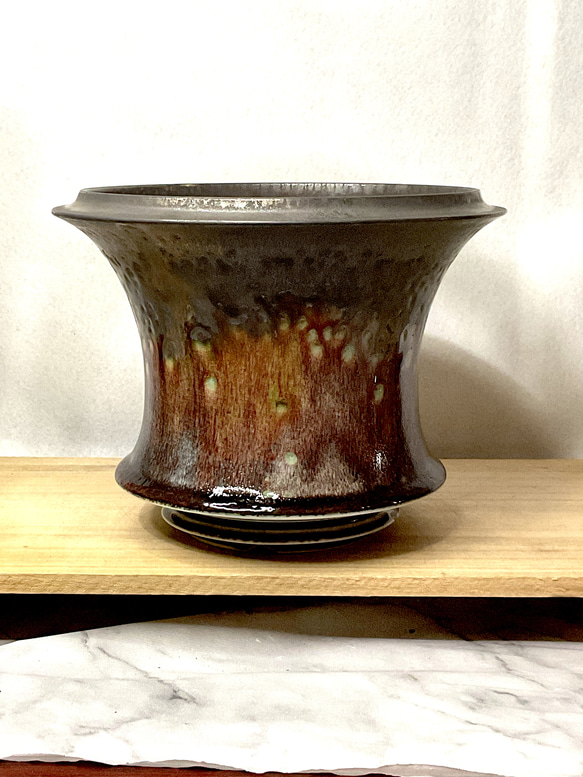 植木鉢多肉観覧植物陶器陶芸ハンドメイドアカベサボテン手作り 1枚目の画像