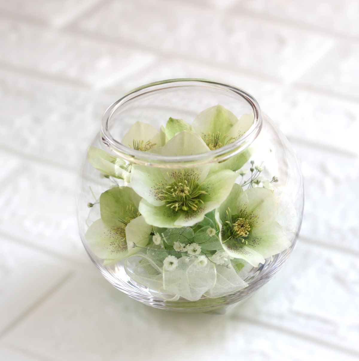 ❤『永遠の癒しを届けるクリスマスローズ・ホワイト』■ドライフラワー■お見舞い　誕生日