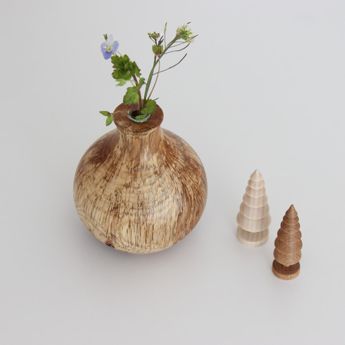 一輪挿し フラワーベース 木の置物 セット NO19 一輪挿し・花瓶・花器