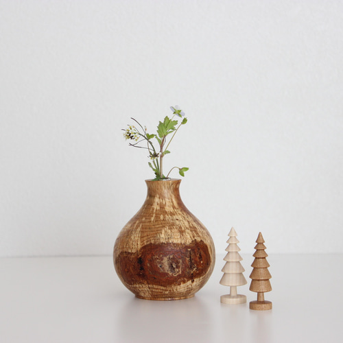 一輪挿し フラワーベース 木の置物 セット NO19 一輪挿し・花瓶・花器