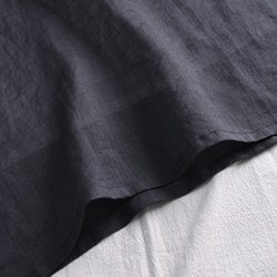 5分袖リネンワンピース　襟刺繍Vネックリネンワンピース　ダークグレーとホワイト2色　M-2XL　L363 7枚目の画像