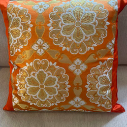 【売却済】金彩正絹袋帯リメイククッションカバー１枚 売却済】金彩正絹袋帯リメイククッションカバー1枚