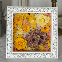 オーダーメイド】たくさんのお花とワンちゃんの2wayフレームボックス