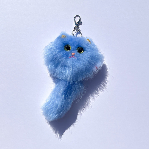 猫ぬいぐるみ(キーホルダー）blue mix ぬいぐるみ themadeinmix 通販