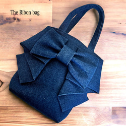 The Ribon bag♡縦長ちょこっとタイプ　デニム 1枚目の画像