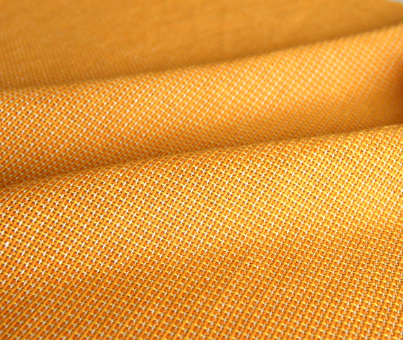リネン＆コットン 手織りストール オールシーズン チクチクしない  オレンジイエロー x レモンイエロー x ホワイト 3枚目の画像