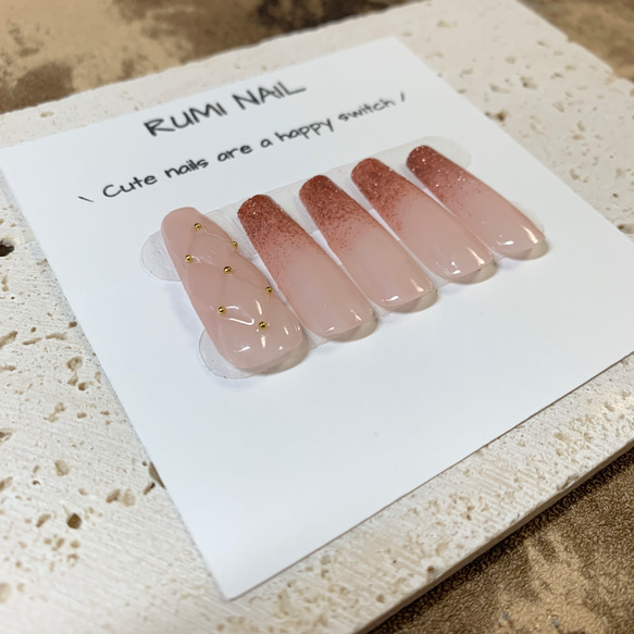 ネイルチップ フレンチ ガーリー シンプル 地雷 ラメグラデーション  