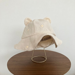くま耳のセーラー帽　こどもサイズ（ベビー&キッズの帽子）夏の紫外線や熱中症対策にも 7枚目の画像