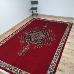 ＧＷ特価40％ＯＦＦ】ペルシャ絨毯タブリーズ産  赤 ワインレッド 300×196cm　 エレガント 華やか 豪華 3枚目の画像