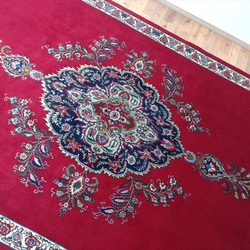 ＧＷ特価40％ＯＦＦ】ペルシャ絨毯タブリーズ産  赤 ワインレッド 300×196cm　 エレガント 華やか 豪華 5枚目の画像