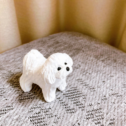 マルチーズ　ミニチュア　犬　フィギュア　置物　オブジェ 1枚目の画像