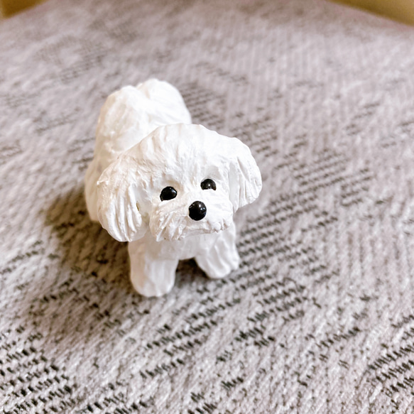 マルチーズ　ミニチュア　犬　フィギュア　置物　オブジェ 2枚目の画像