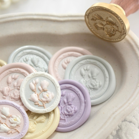 Wax seal stamp │ ハクモクレン / Magnolia │ シーリングスタンプ【28×24mm】 1枚目の画像