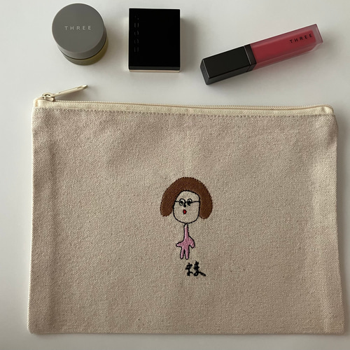 No.002】こども らくがき 刺繍 ポーチ 母の日 父の日 お誕生日