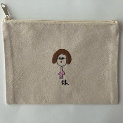 No.002】こども らくがき 刺繍 ポーチ 母の日 父の日 お誕生日