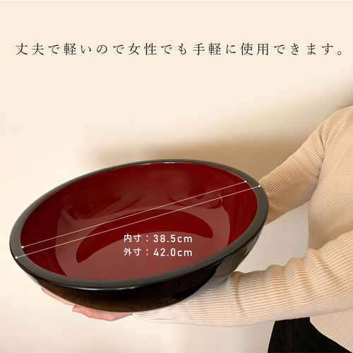 蕎麦打ち こね鉢 ☆期間限定セール！！☆ こね鉢 黒内朱 ソバ打ち うどん打ち 蕎麦 業務用 – 山家漆器店