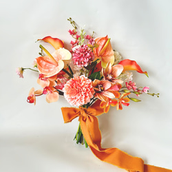 ウェディングブーケ　バレリーナブーケ　カラー　胡蝶蘭 ウェディングブーケ バレリーナブーケ カラー 胡蝶蘭