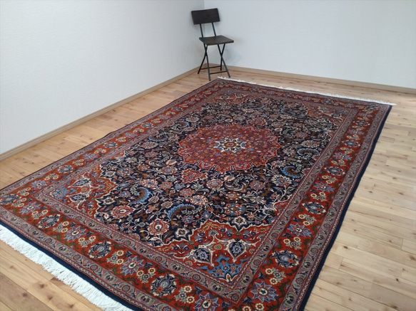 黃金週特價 50% OFF] Saluk 波斯地毯，藍色 290 x 197 厘米，優雅、華麗、奢華 第3張的照片