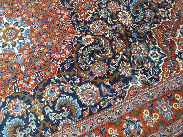黃金週特價 50% OFF] Saluk 波斯地毯，藍色 290 x 197 厘米，優雅、華麗、奢華 第7張的照片