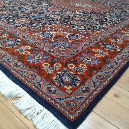 夏キャン50％OFF】ペルシャ絨毯サルーク産 ブルー290×197cm