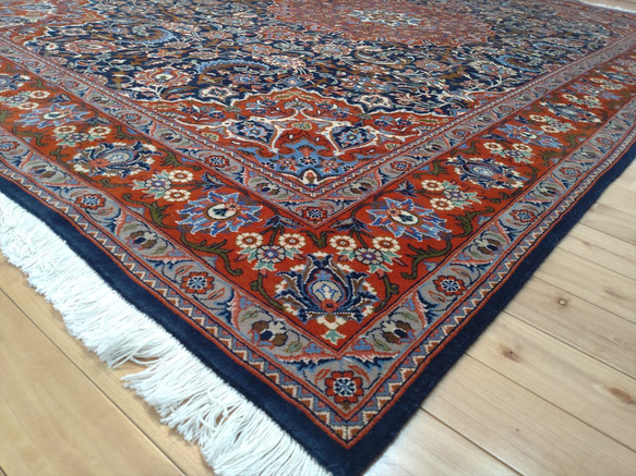 黃金週特價 50% OFF] Saluk 波斯地毯，藍色 290 x 197 厘米，優雅、華麗、奢華 第5張的照片