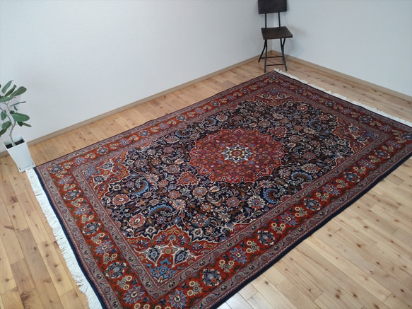 黃金週特價 50% OFF] Saluk 波斯地毯，藍色 290 x 197 厘米，優雅、華麗、奢華 第2張的照片
