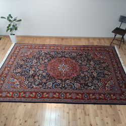 黃金週特價 50% OFF] Saluk 波斯地毯，藍色 290 x 197 厘米，優雅、華麗、奢華 第1張的照片