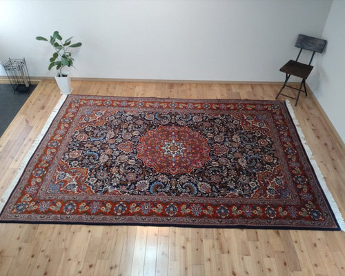 ペルシャ絨毯サルーク産美品ラグ