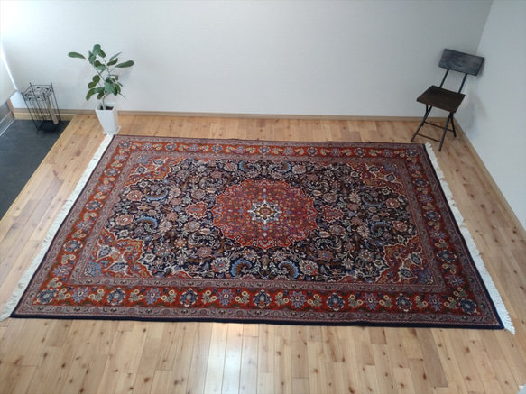 黃金週特價 50% OFF] Saluk 波斯地毯，藍色 290 x 197 厘米，優雅、華麗、奢華 第1張的照片