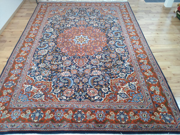 黃金週特價 50% OFF] Saluk 波斯地毯，藍色 290 x 197 厘米，優雅、華麗、奢華 第11張的照片