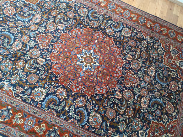 黃金週特價 50% OFF] Saluk 波斯地毯，藍色 290 x 197 厘米，優雅、華麗、奢華 第6張的照片