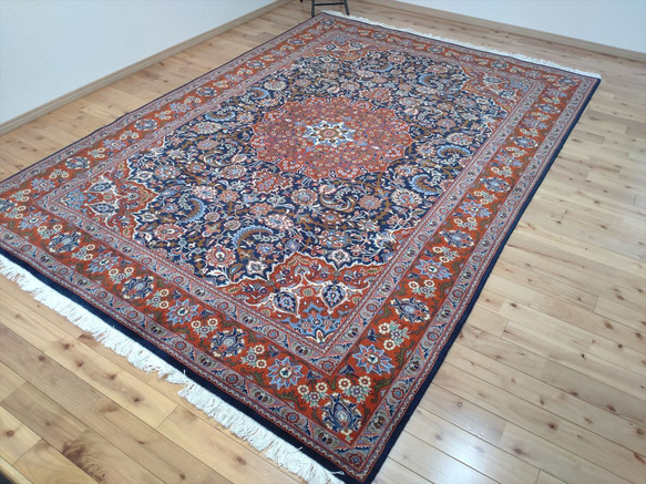 黃金週特價 50% OFF] Saluk 波斯地毯，藍色 290 x 197 厘米，優雅、華麗、奢華 第10張的照片