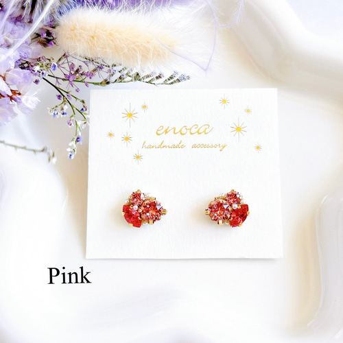 10色から選べる推しカラー ビジューのミニイヤリング イヤリング