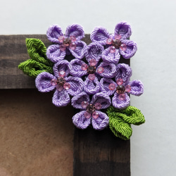 No.1  つまみ細工のフォトフレーム　紫陽花のフォトフレーム　　簡易包装付き 4枚目の画像