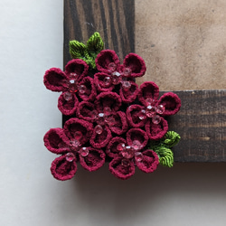 No.1  つまみ細工のフォトフレーム　紫陽花のフォトフレーム　　簡易包装付き 5枚目の画像