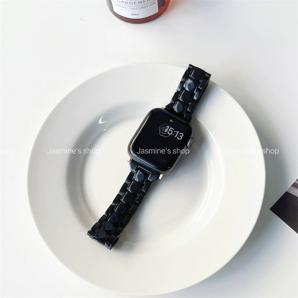 Apple Watch オーロラバンド　樹脂製ベルト　ブラック　黒色 3枚目の画像