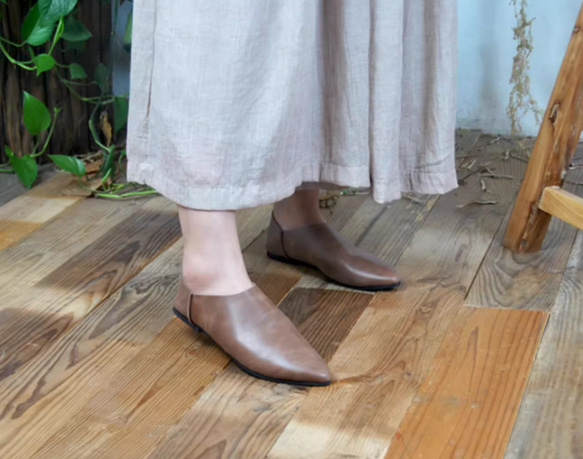 手作りの靴 本革 カジュアルフラットシューズ レディース靴 履きやすい 母の日 パンプス 9枚目の画像