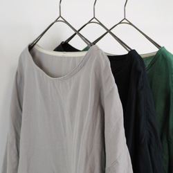 Karoダブルガーゼコットンシャツ（綿Wガーゼ グレー）【受注生産対応】 6枚目の画像