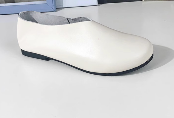 手作りの靴 母の日　本革 カジュアルフラットシューズ レディース靴 履きやすい  パンプス 12枚目の画像