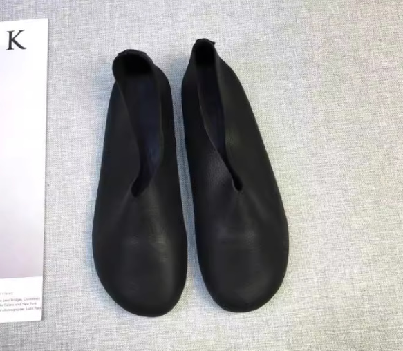 手作りの靴 母の日　本革 カジュアルフラットシューズ レディース靴 履きやすい  パンプス 4枚目の画像