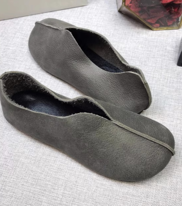 手作りの靴 パンプス　母の日　本革 カジュアルフラットシューズ レディース靴 履きやすい 16枚目の画像