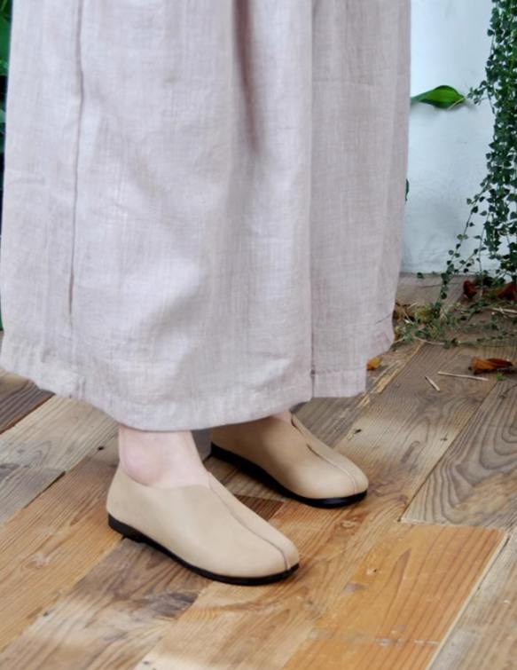 手作りの靴 パンプス　母の日　本革 カジュアルフラットシューズ レディース靴 履きやすい 7枚目の画像