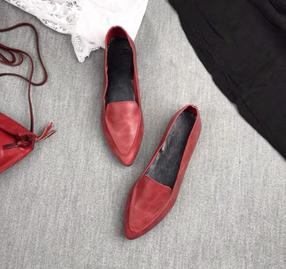 手作りの靴 スパイクシューズ　パンプス　母の日　本革 カジュアルフラットシューズ レディース靴 履きやすい 11枚目の画像