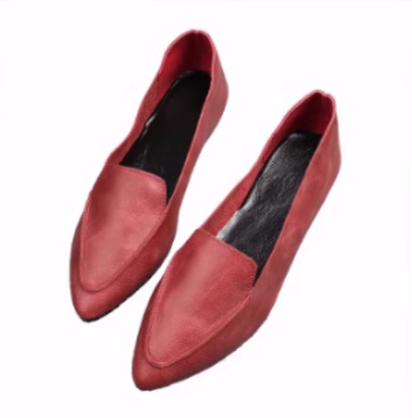 手作りの靴 スパイクシューズ　パンプス　母の日　本革 カジュアルフラットシューズ レディース靴 履きやすい 5枚目の画像