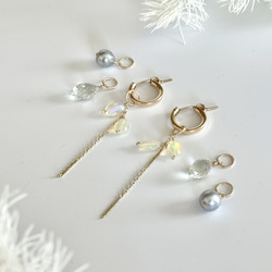 newデザイン】ペアシェイプ モアサナイト ダイヤ ピアス K18WG ピアス